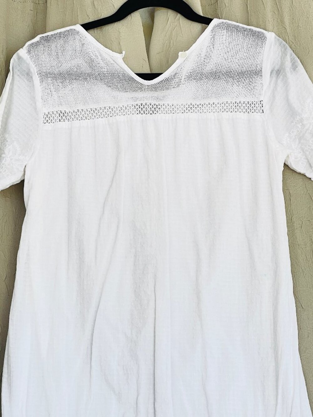 Bob Timberlake Small White Cotton Short Sleeve Lined Embroidered Boho Dress - Picture 11 of 14
